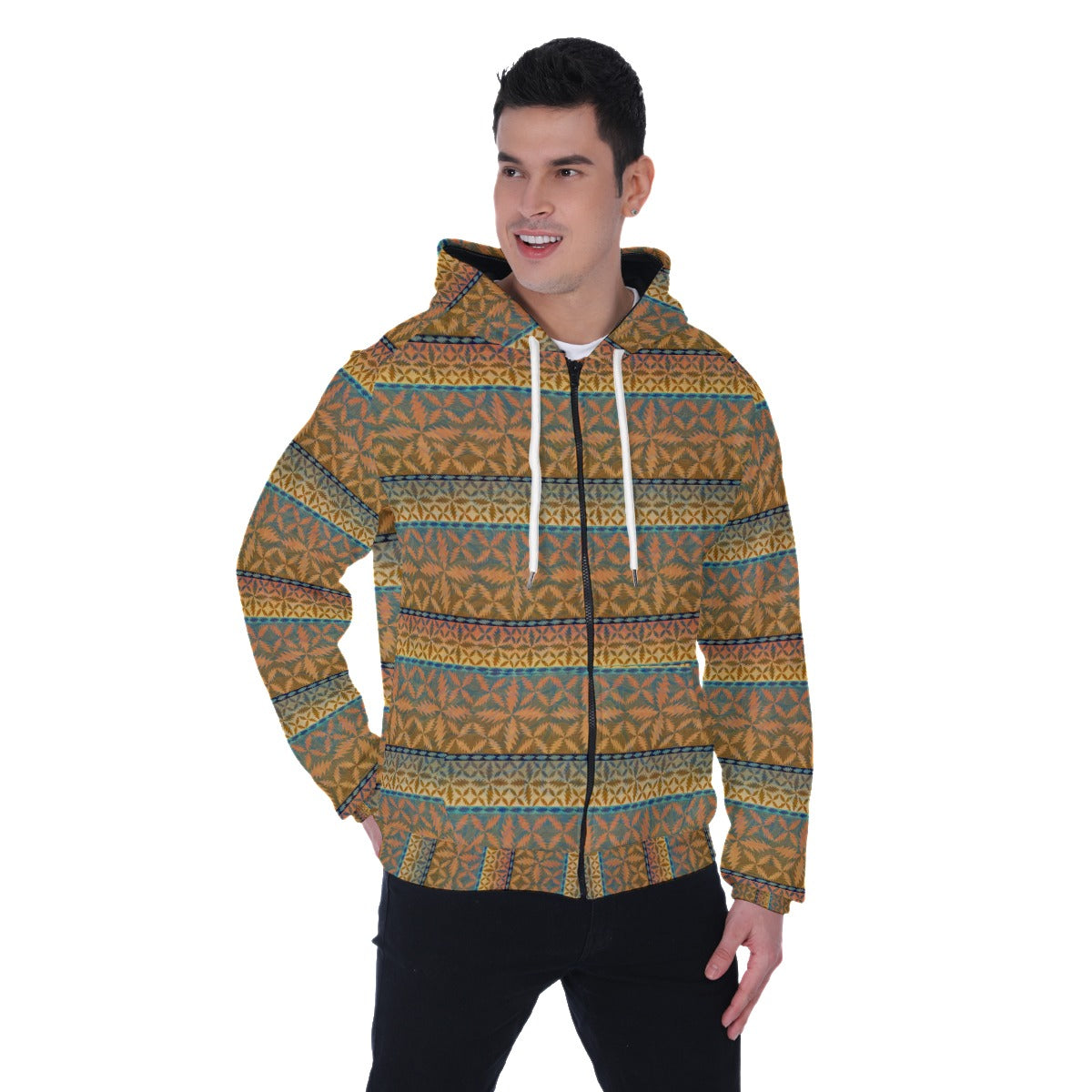13 Point Earth Compass Zip Up Hoodie