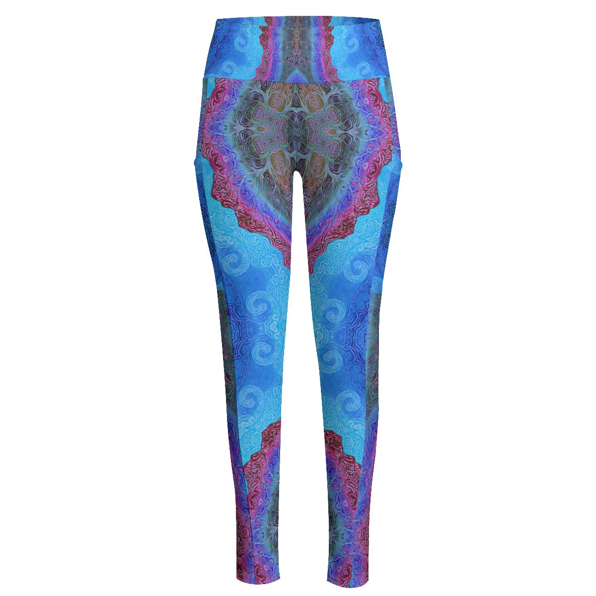 Elephant Clouds High Waist Leggings With Side Pockets