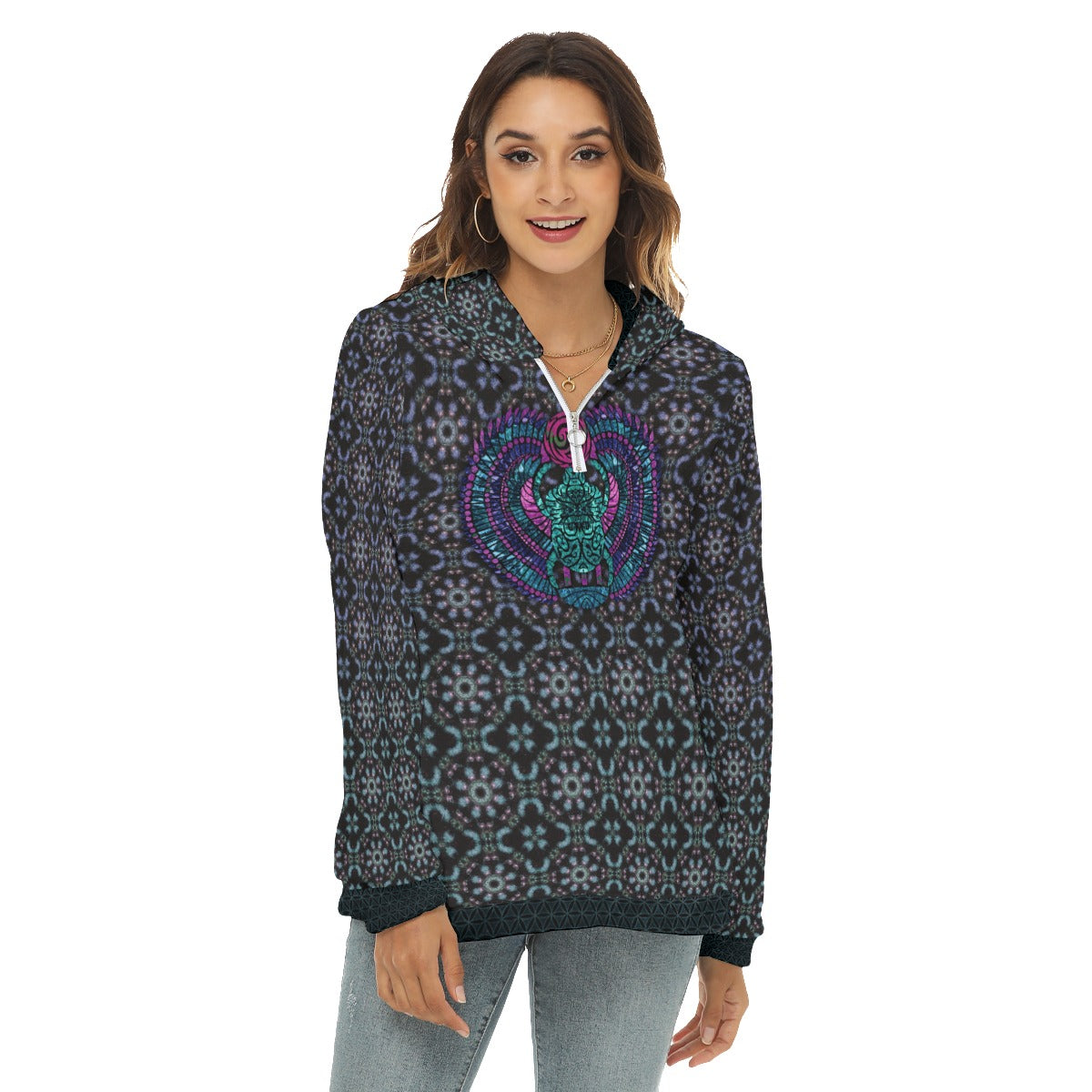 Winged Scarab Plush Fleece Hoodie