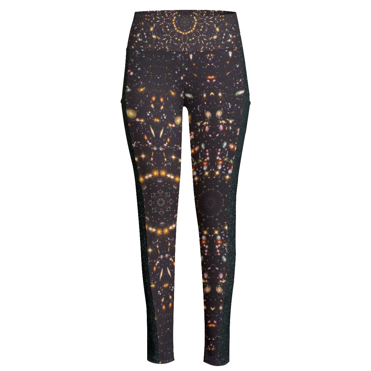 Galactic Mandala High Waist Leggings With Side Pockets