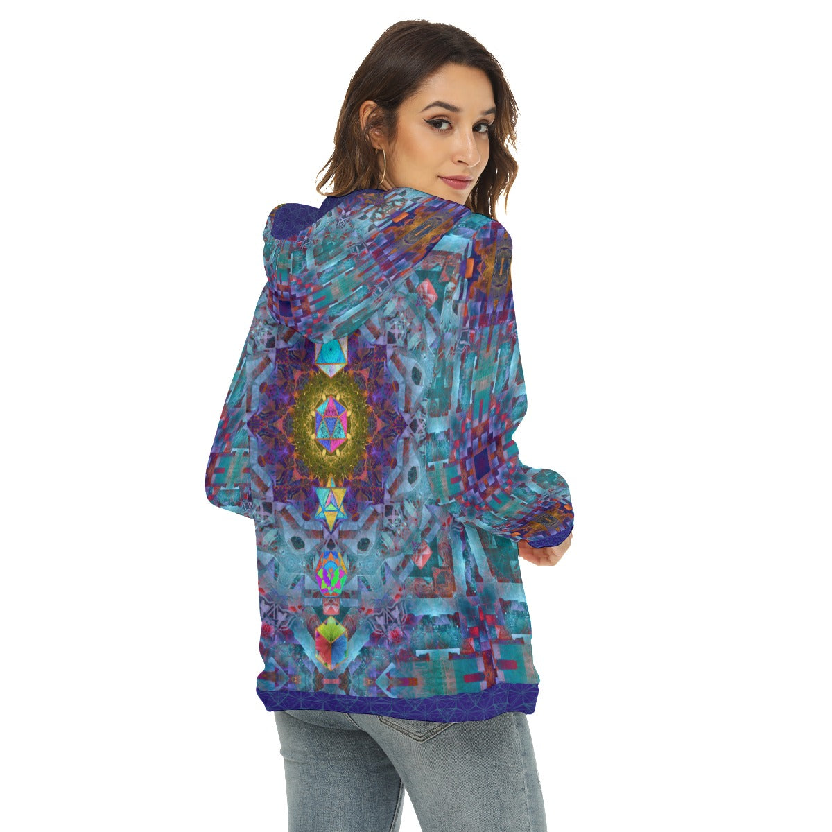 Platonic Solids Earth Plush Fleece Hoodie