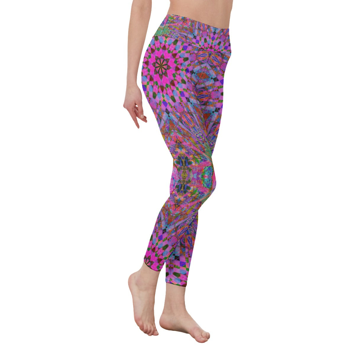Pink Starburst Mid-Rise Leggings