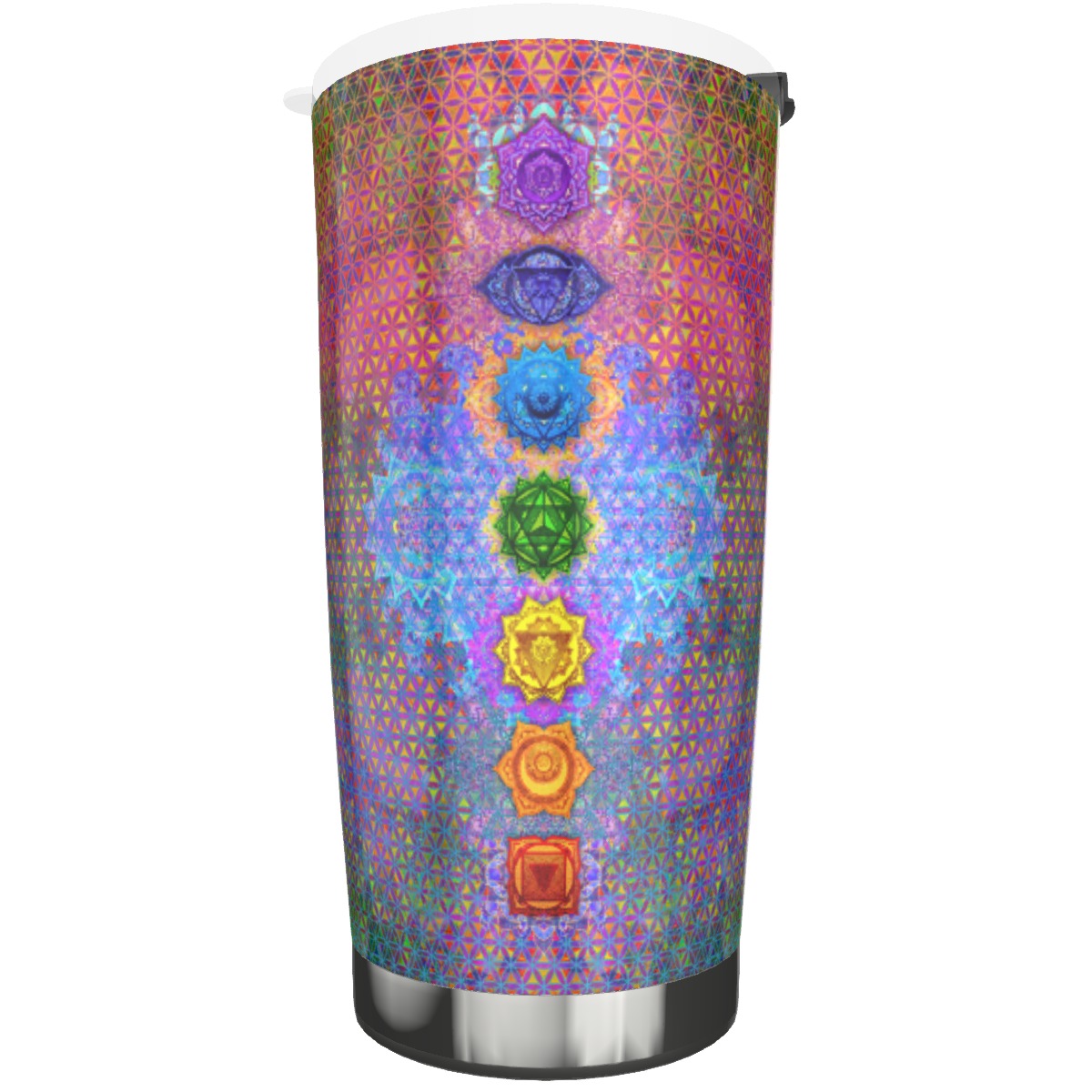 Chakra Flower of Life Stainless Steel Tumbler 20oz