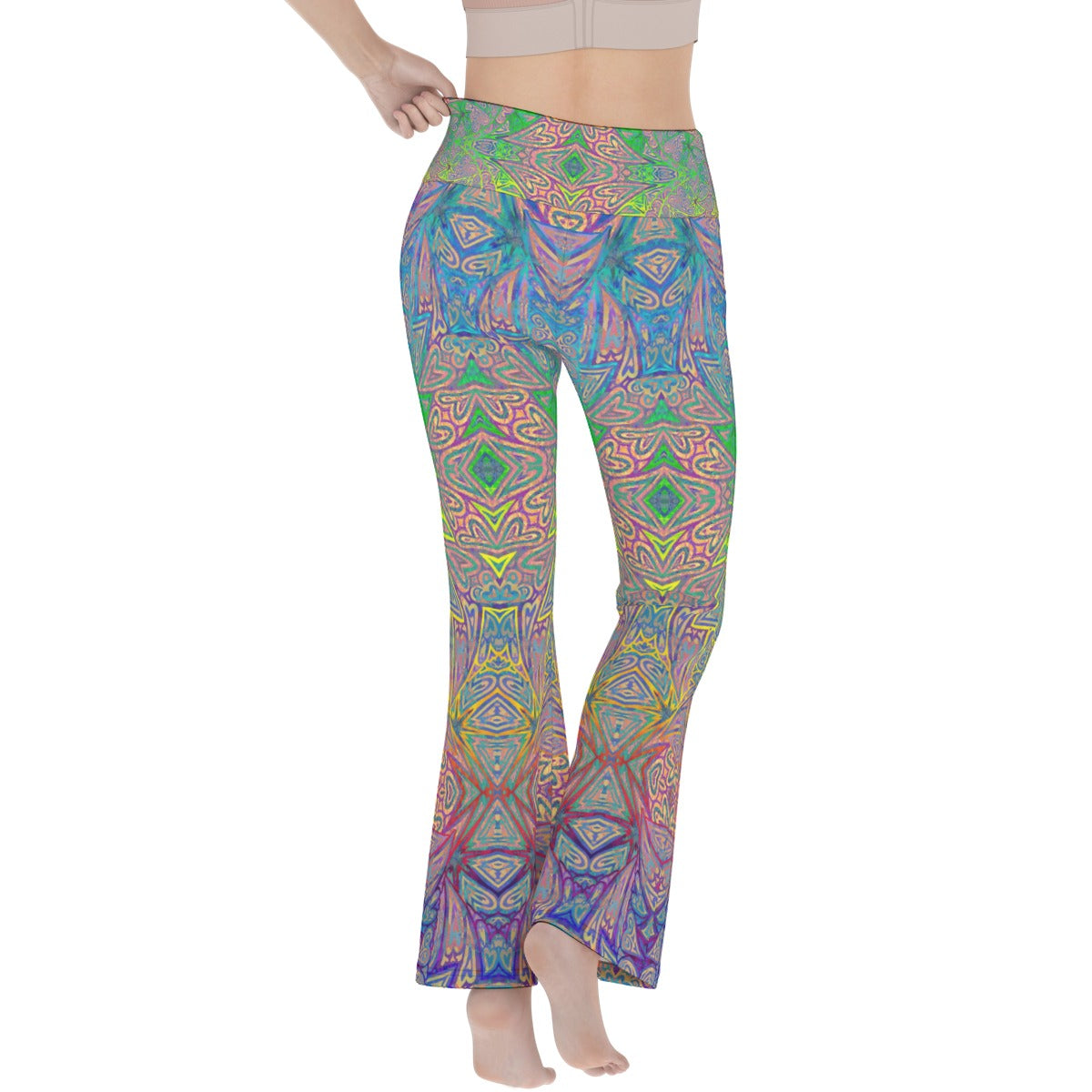 Rainbow Hearts Flare Yoga Pants