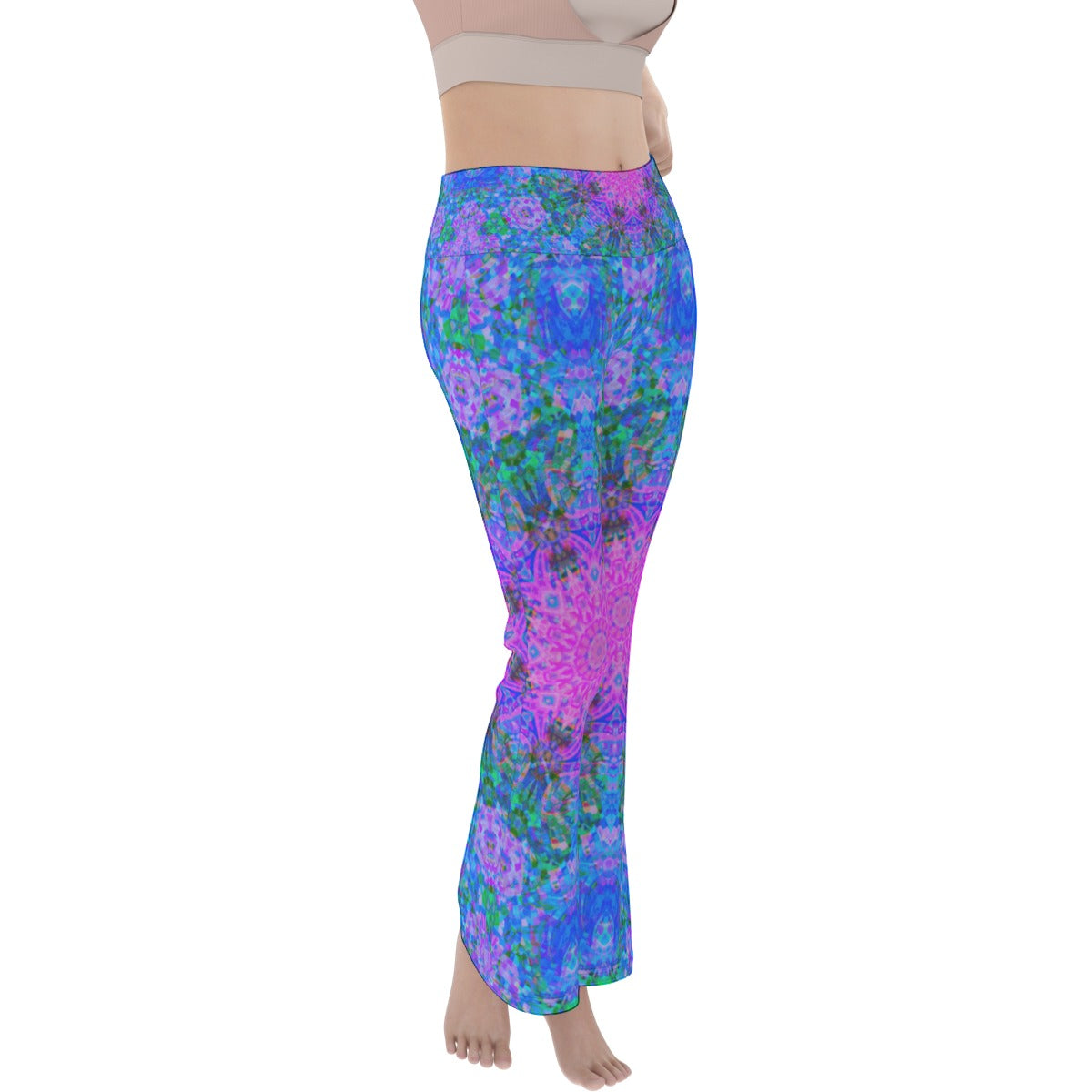 Blue Waves Flare Yoga Pants