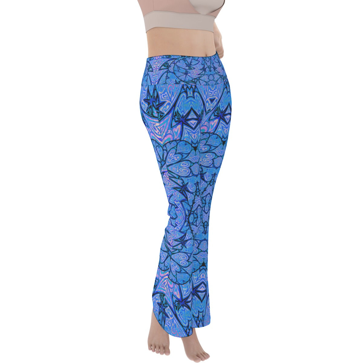 Blue Hearts Flare Yoga Pants