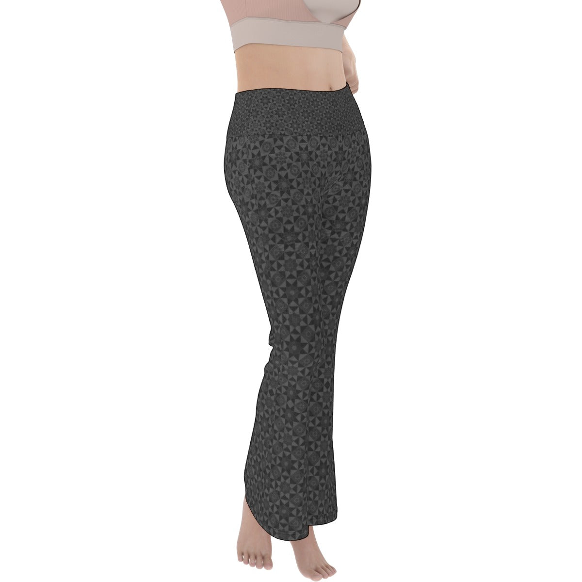 Black Tesseract Flare Yoga Pants