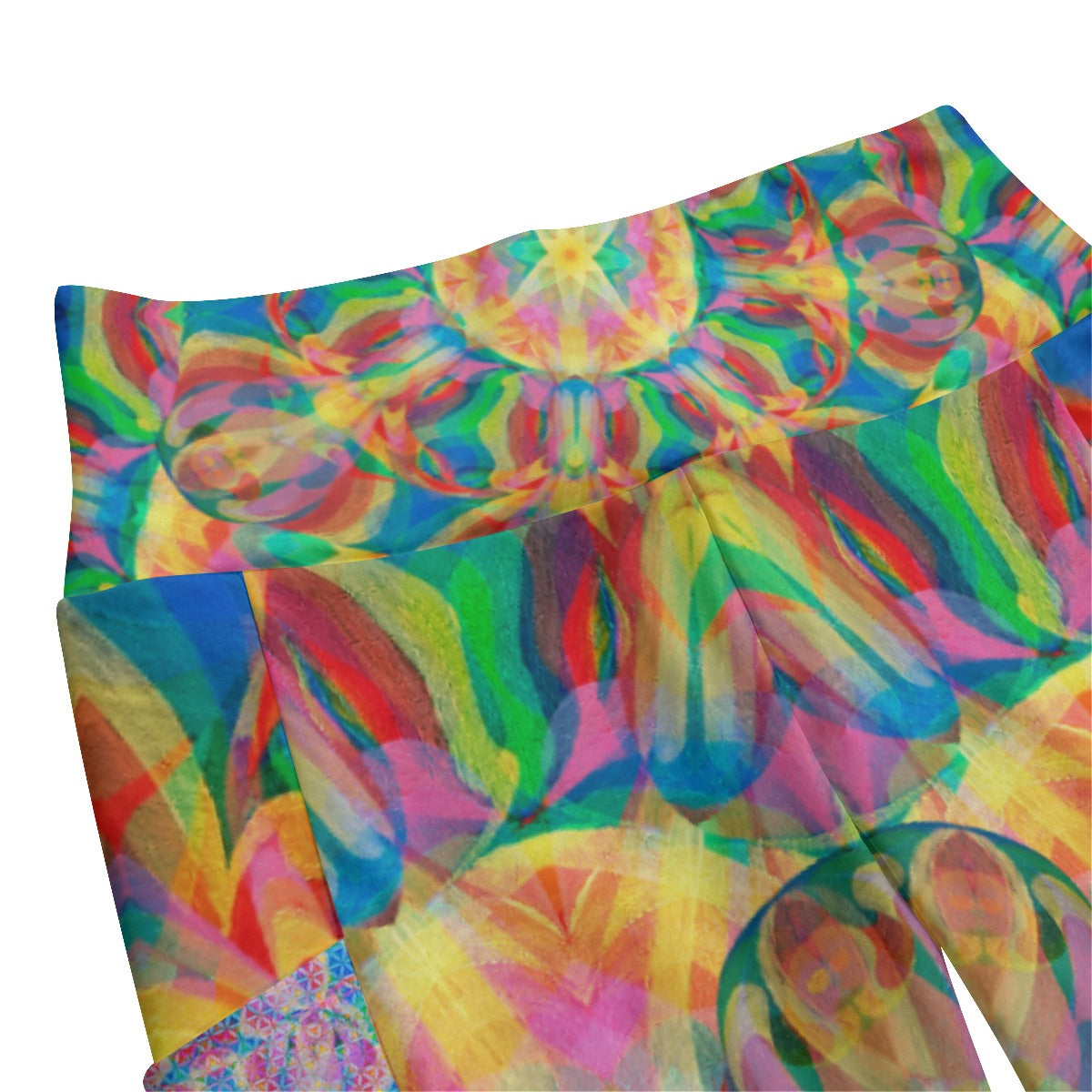 Rainbow Elephant Mandala High Waist Leggings With Side Pockets