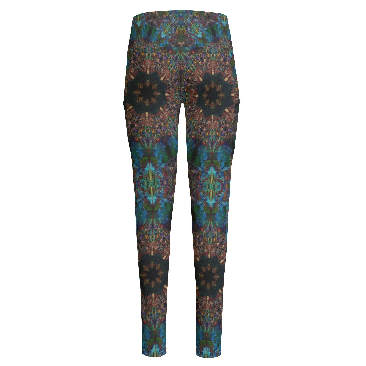 Scarab Mandala High Waist Leggings With Side Pockets