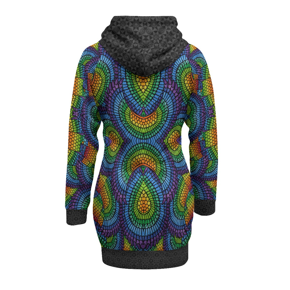 Rainbow Eagle of Horus Raglan Hoodie Dress