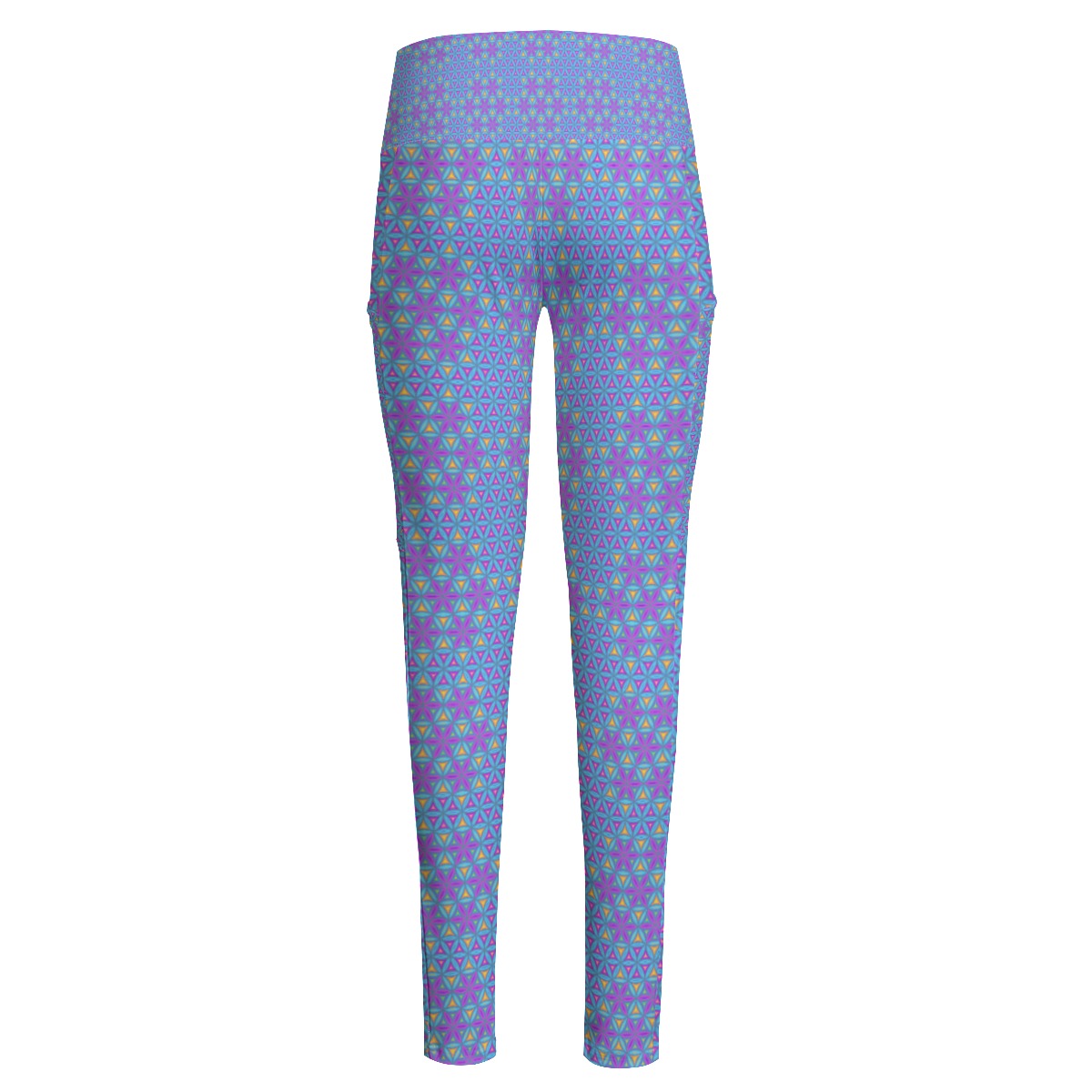 Violet Flower of Life High Waist Leggings With Side Pockets