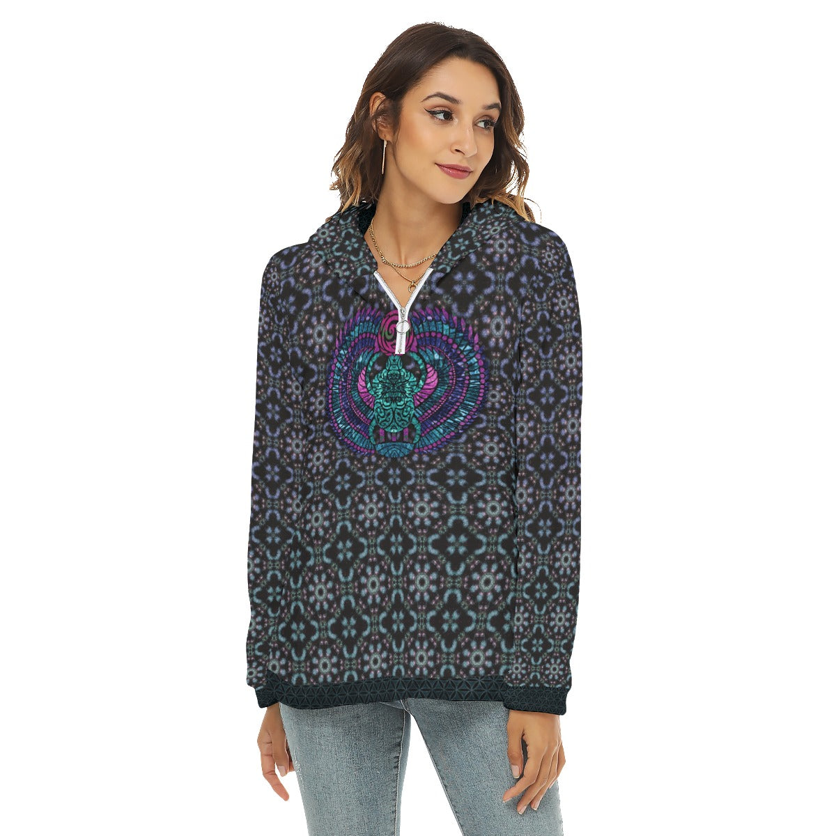 Winged Scarab Plush Fleece Hoodie