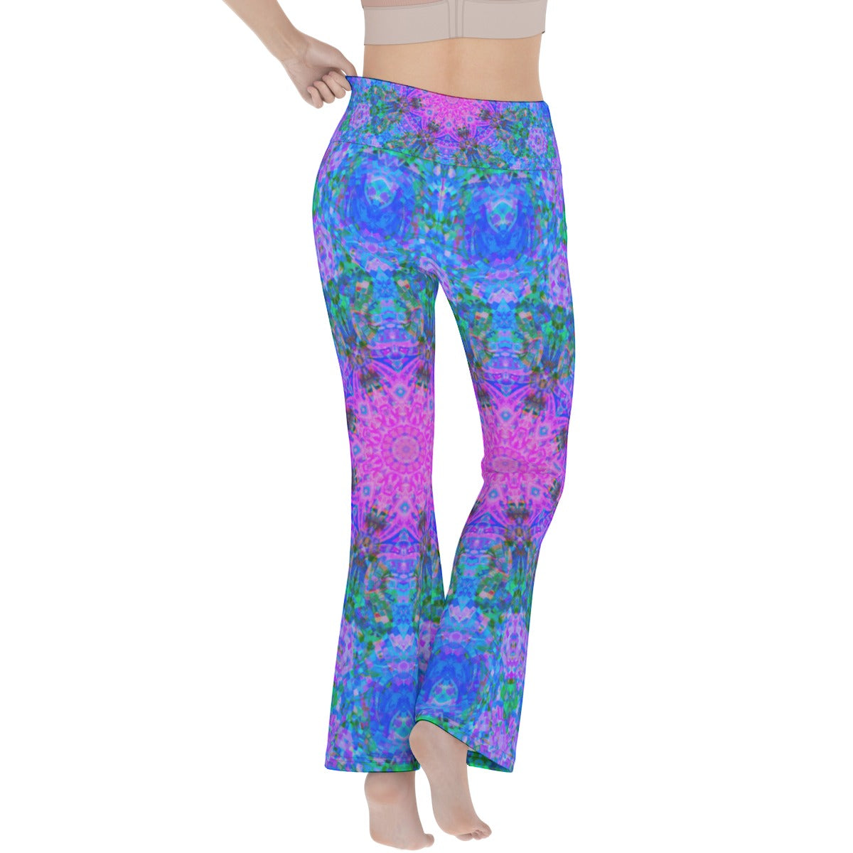 Blue Waves Flare Yoga Pants