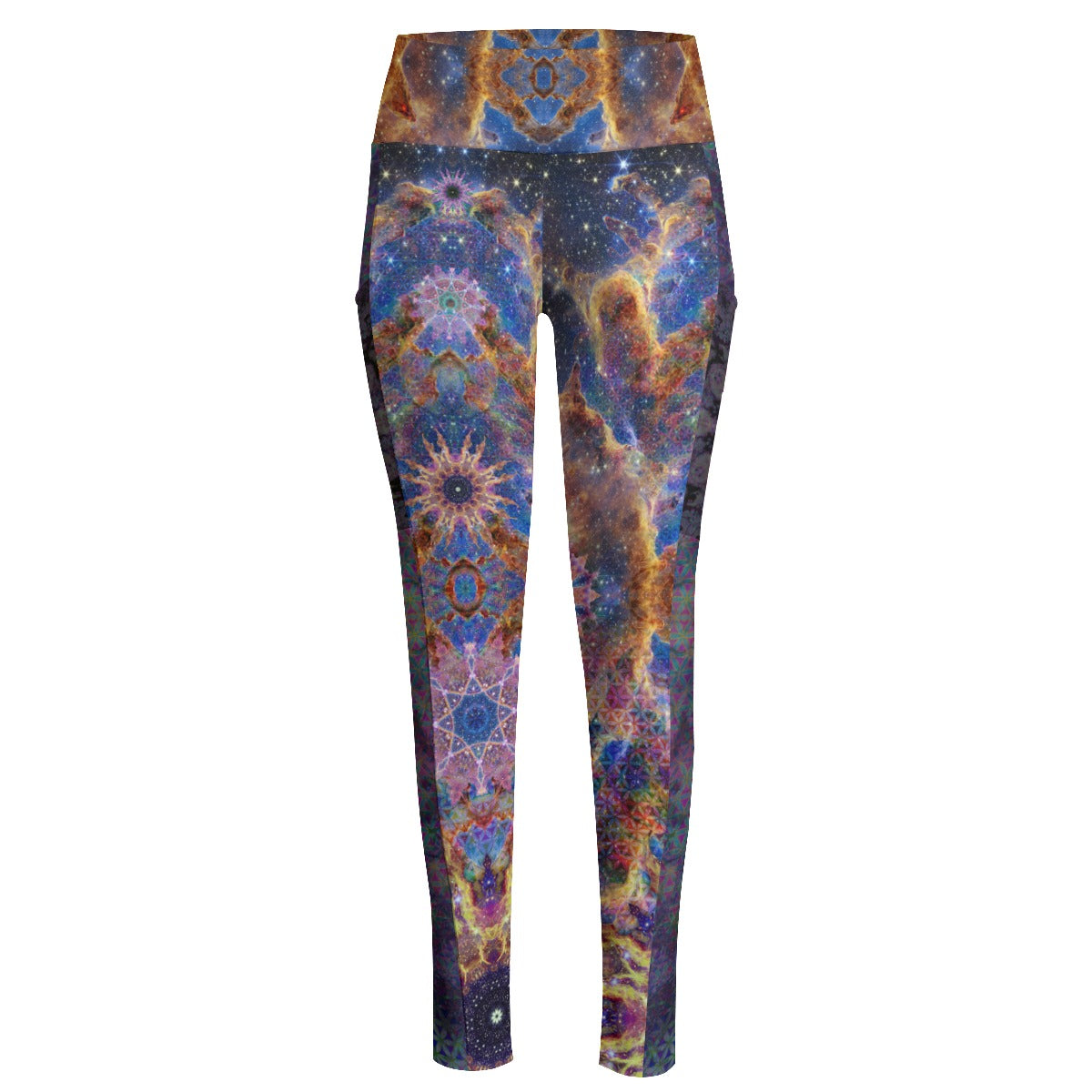 Pillars of Creation Mandala High Waist Leggings With Side Pockets