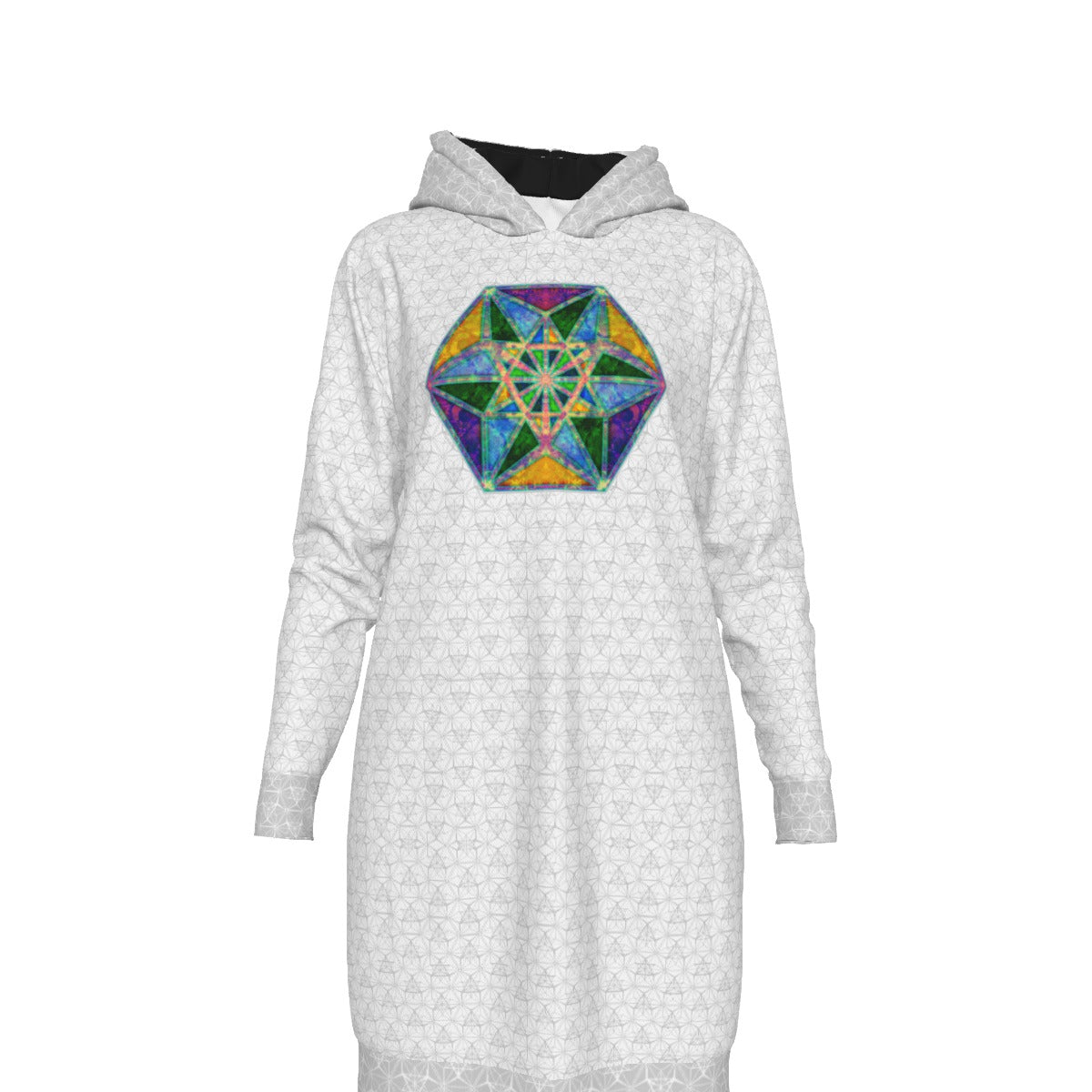 Vector Equilibrium Blanco Hoodie Dress