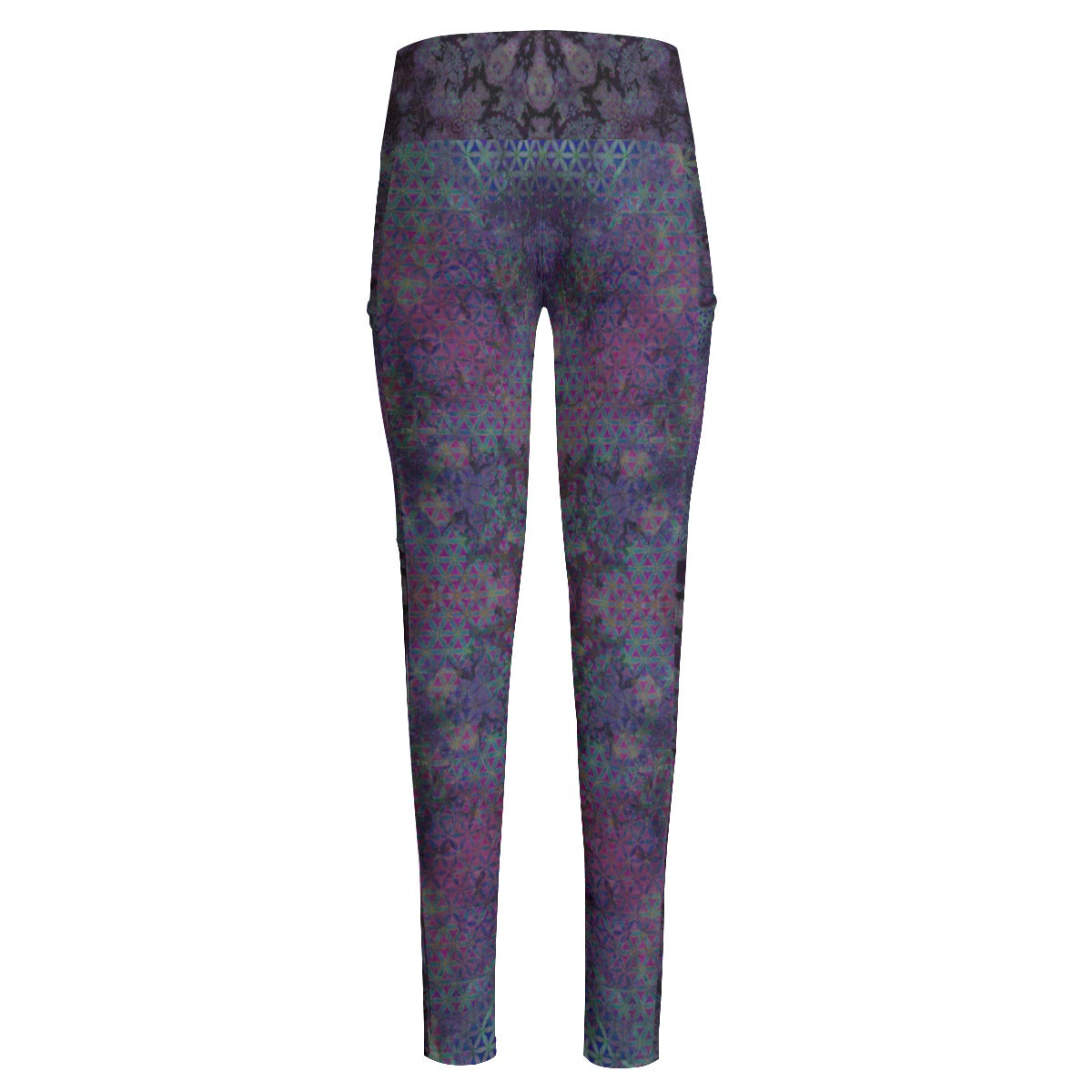Flower of Night High Waist Leggings With Side Pockets