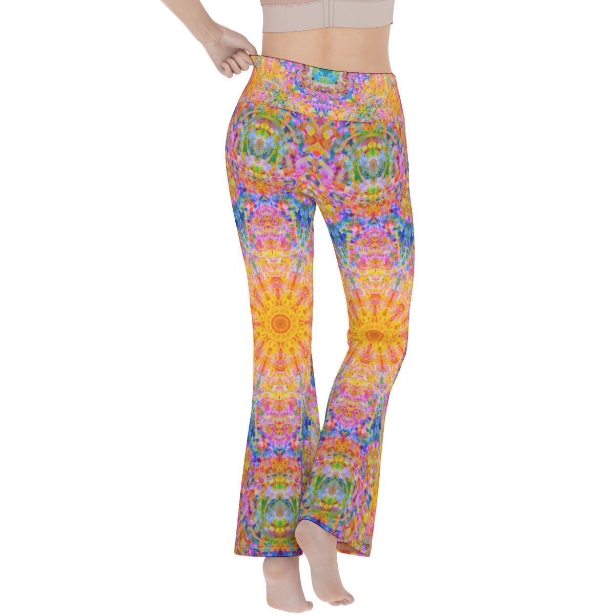 Psychedelic Waves Flare Yoga Pants