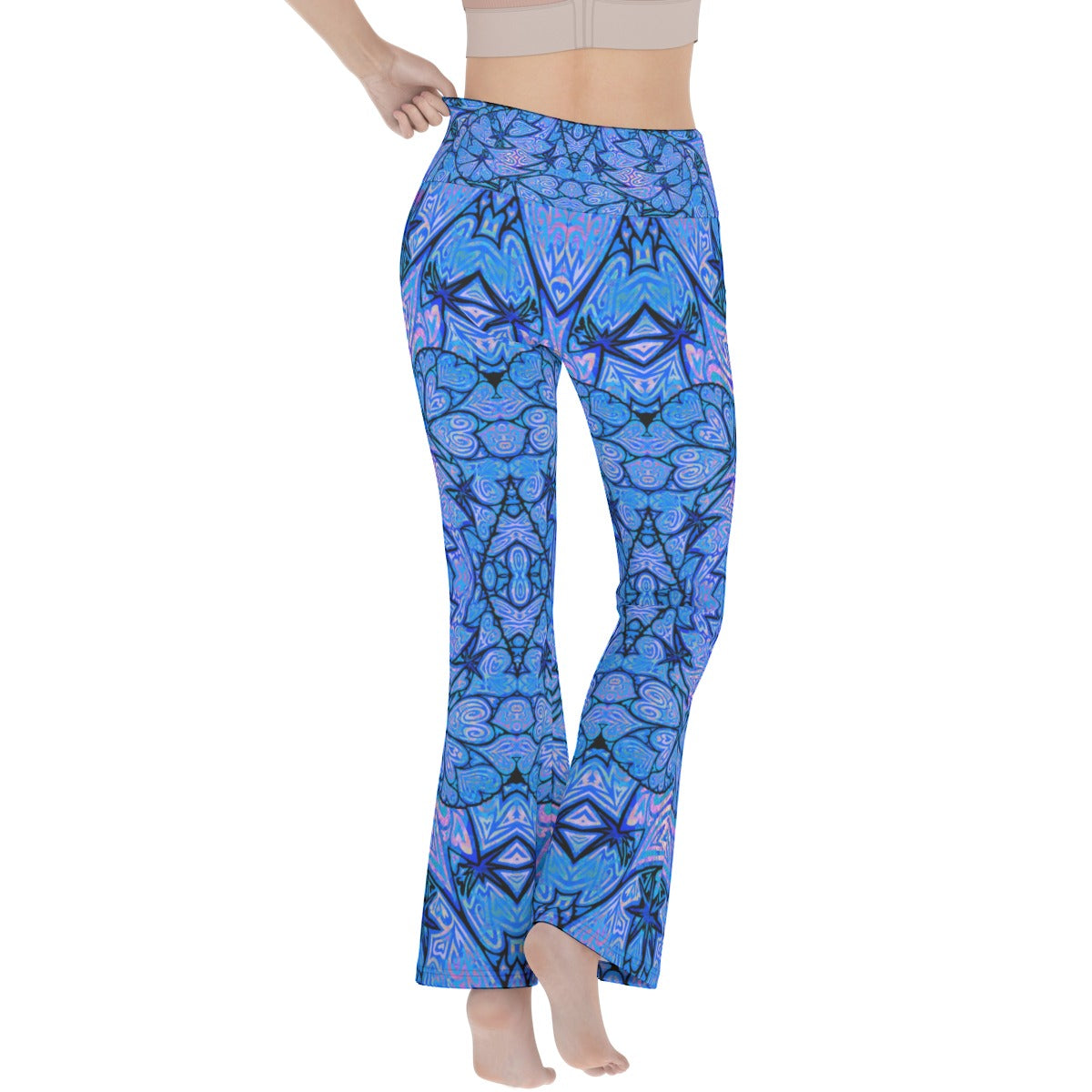 Blue Hearts Flare Yoga Pants