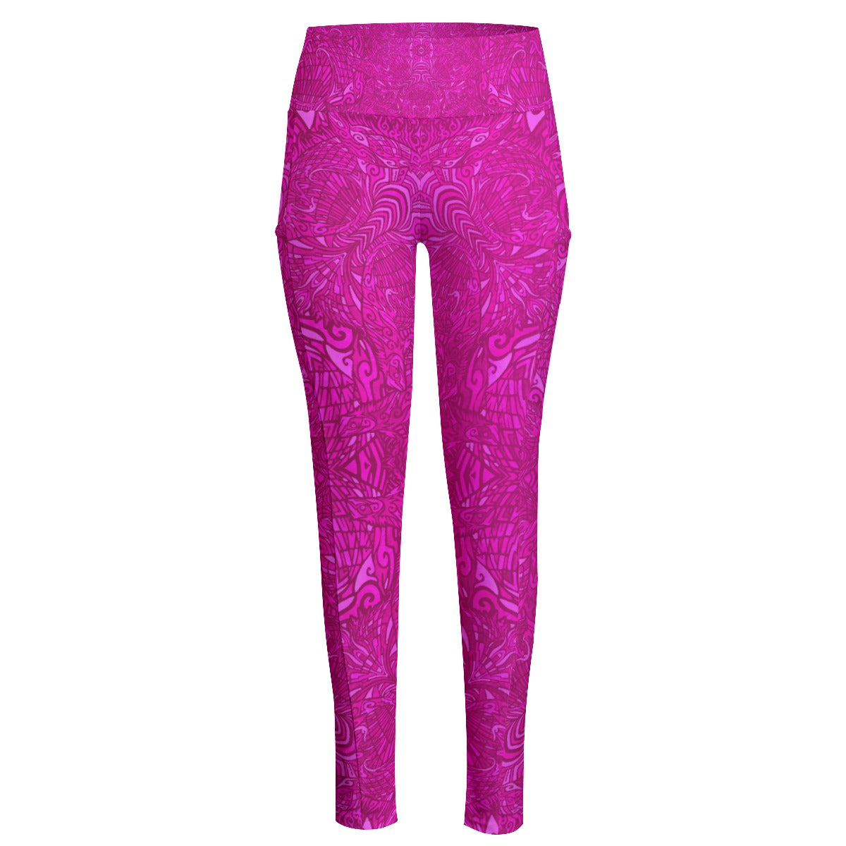 Pink Torus High Waist Leggings With Side Pockets