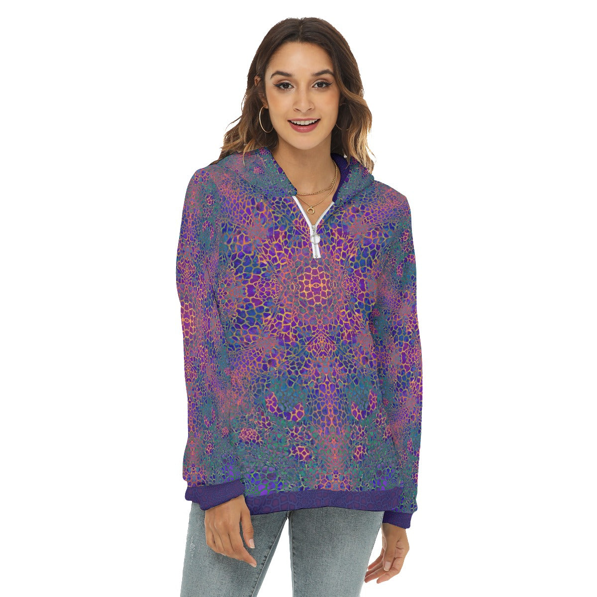 Prancing Giraffe Plush Fleece Hoodie