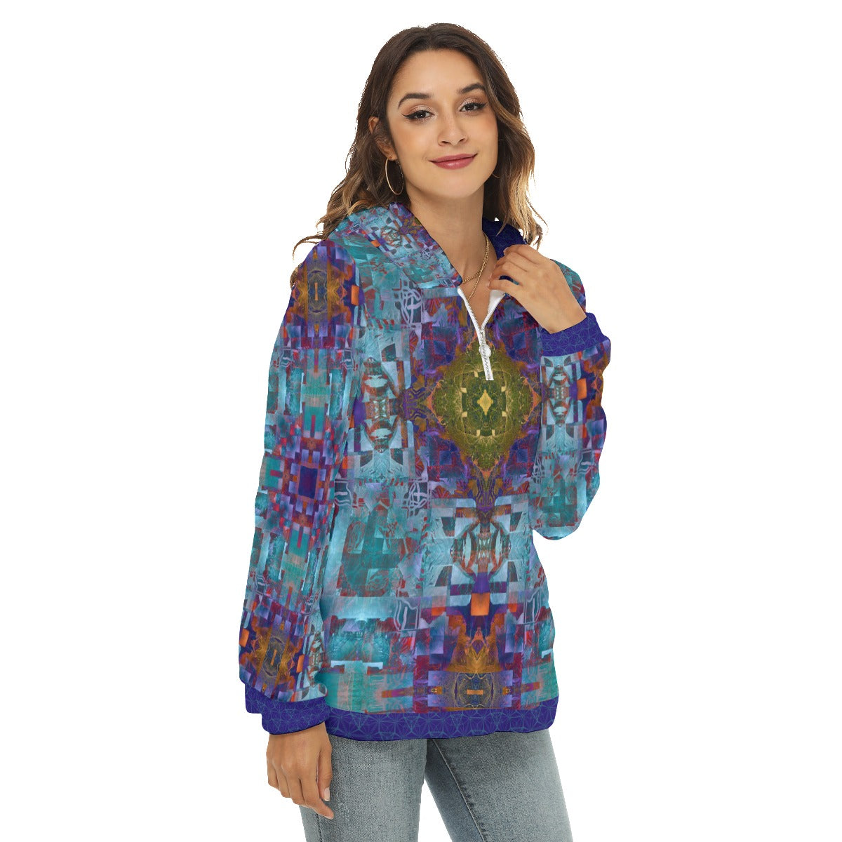 Platonic Solids Earth Plush Fleece Hoodie