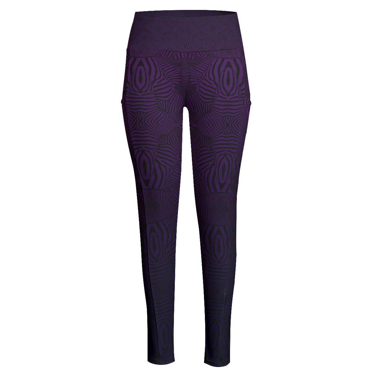 Royal Zebra High Waist Leggings With Side Pockets