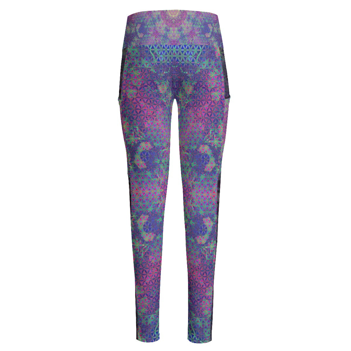 Flower Power High Waist Leggings With Side Pockets