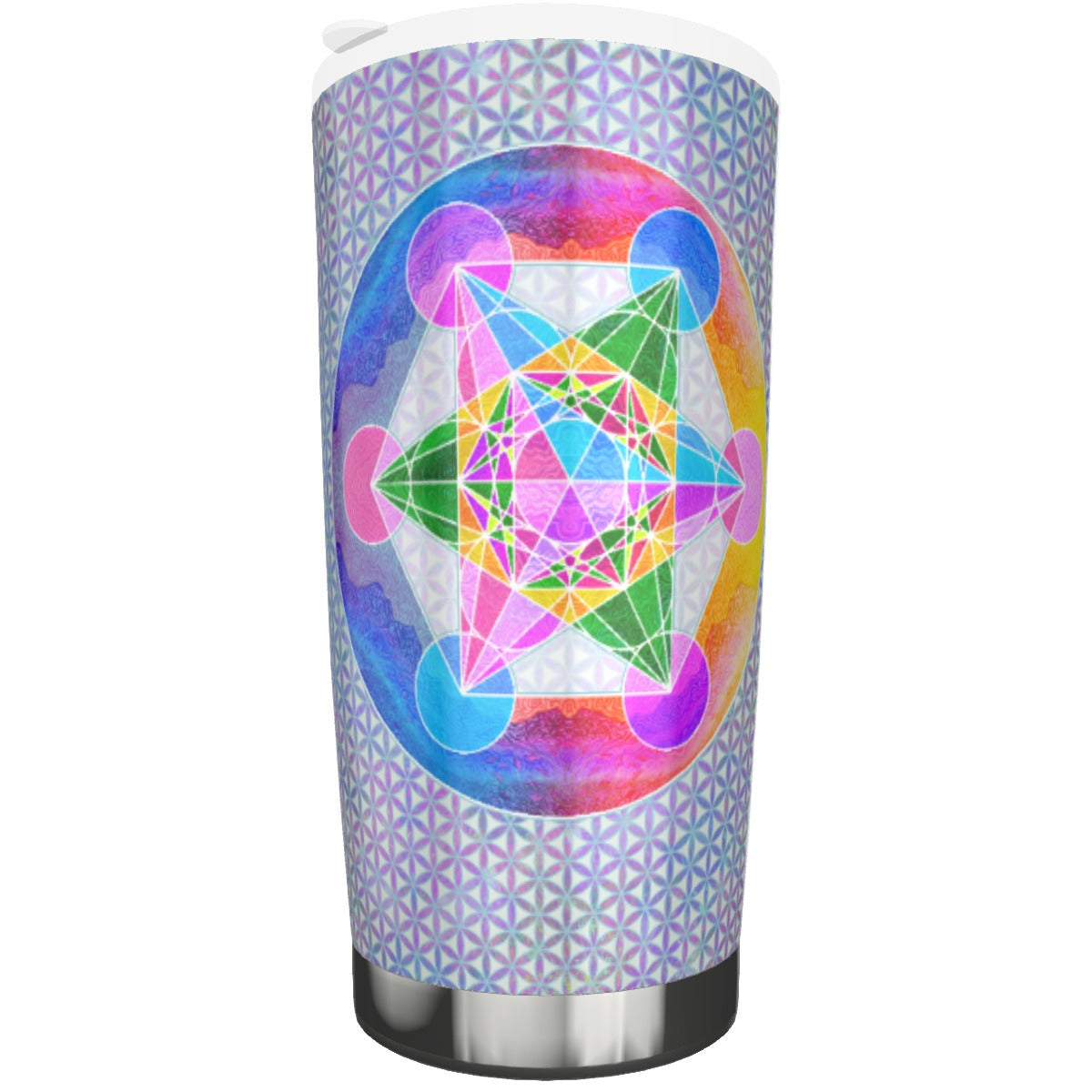 Metatrons Cube Flower of Life Stainless Steel Tumbler 20oz