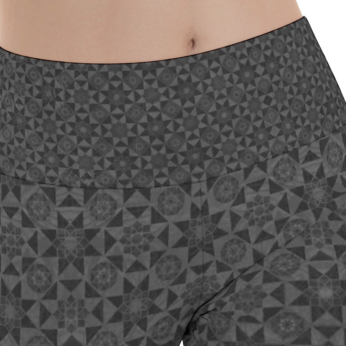 Black Tesseract Flare Yoga Pants