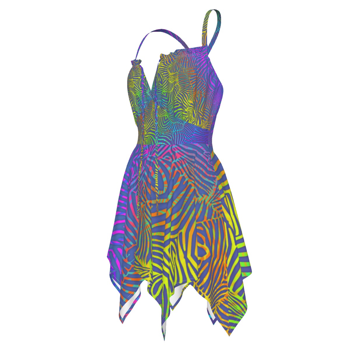 Neon Zebra Fairy 6 point Dress