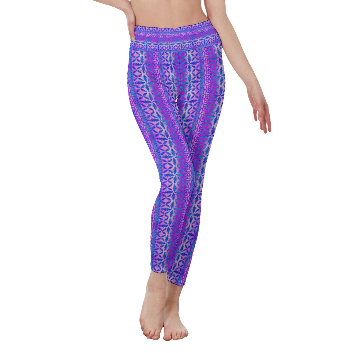 Purple 13 point Bolt Mid-Rise Leggings