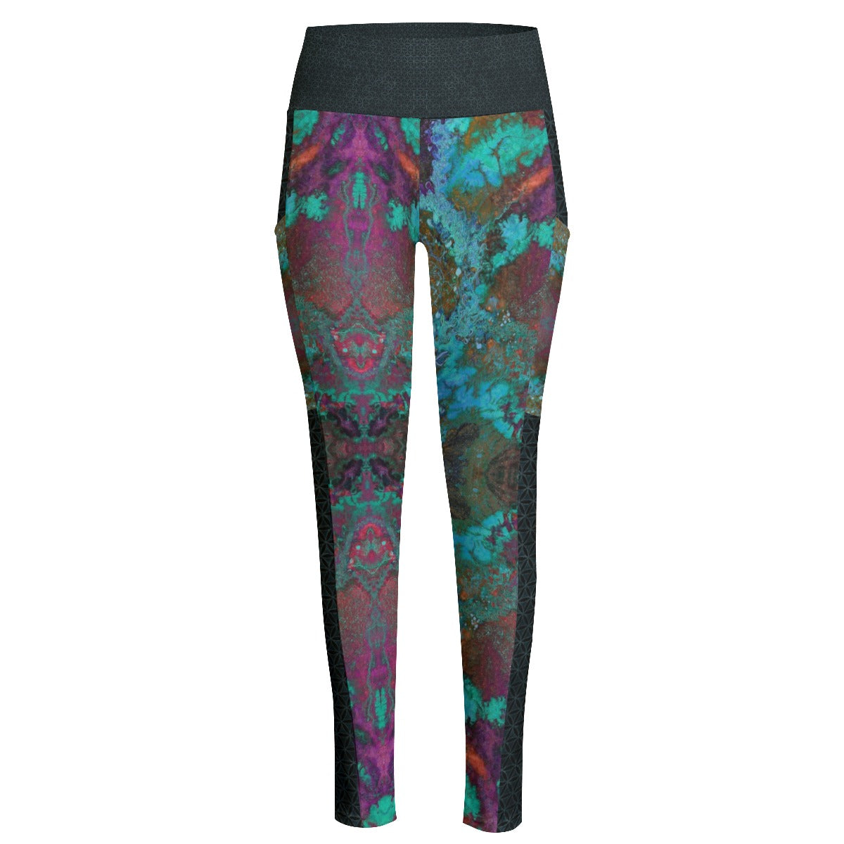 Sea Serpent High Waist Leggings With Side Pockets