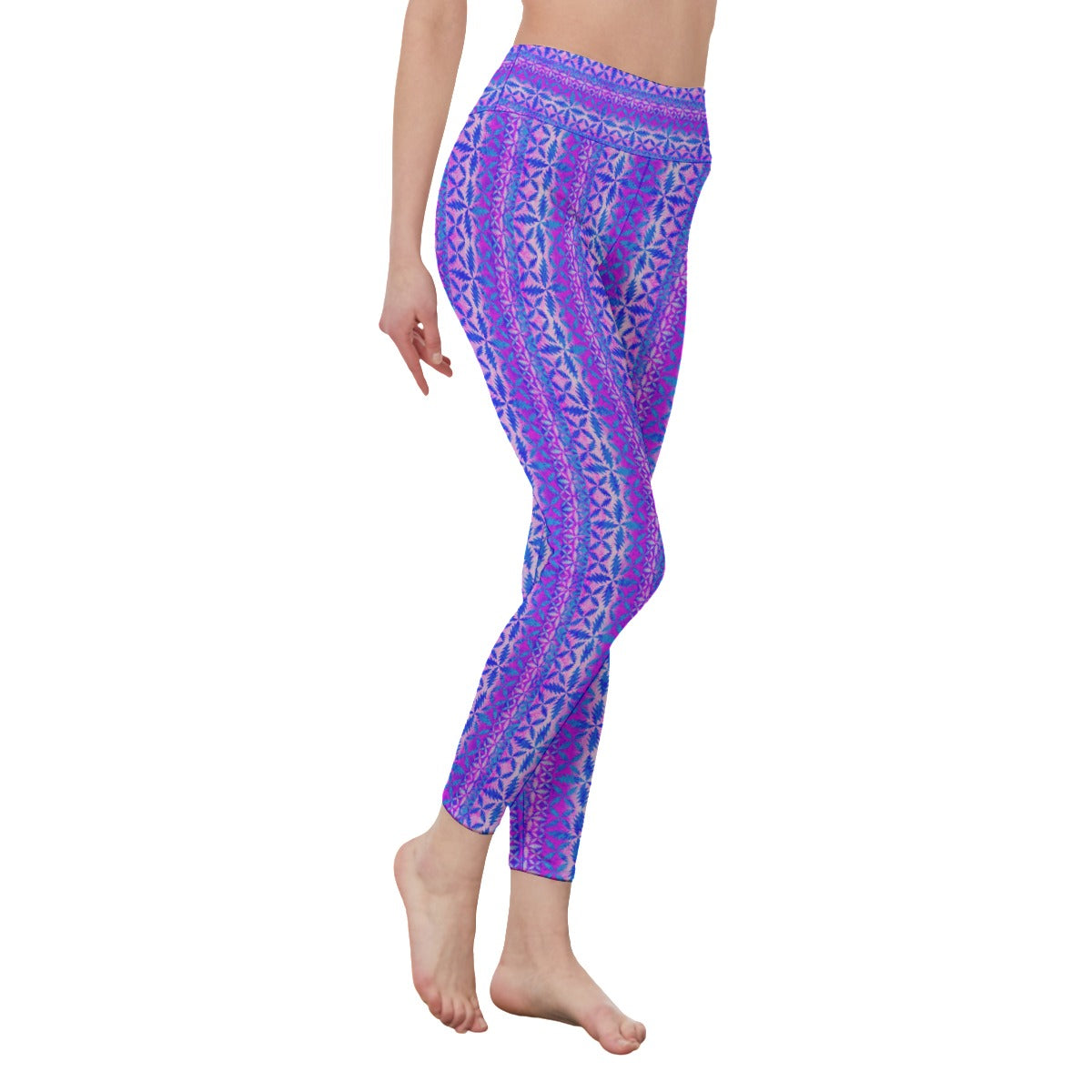 Purple 13 point Bolt Mid-Rise Leggings