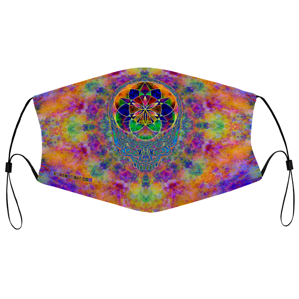 Stealie Tie-Die Face Mask w/ 2 Filters