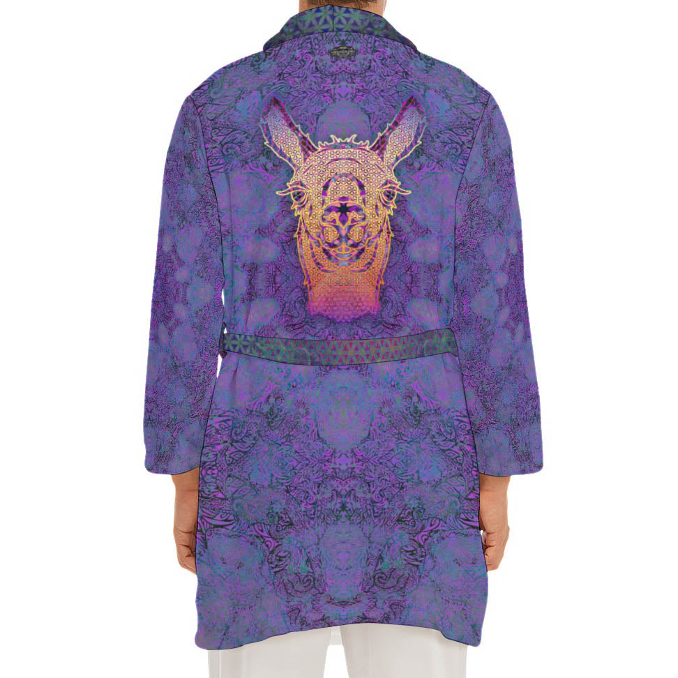 Hooded Plush Robe - Lama