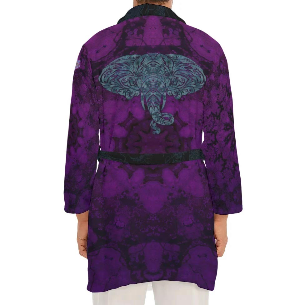 Purple Elephant Plush Fleece Robe