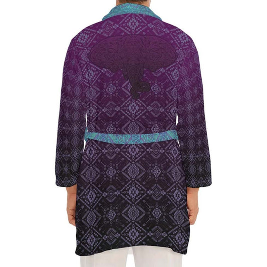 Aztec Elephant Plush Fleece Robe