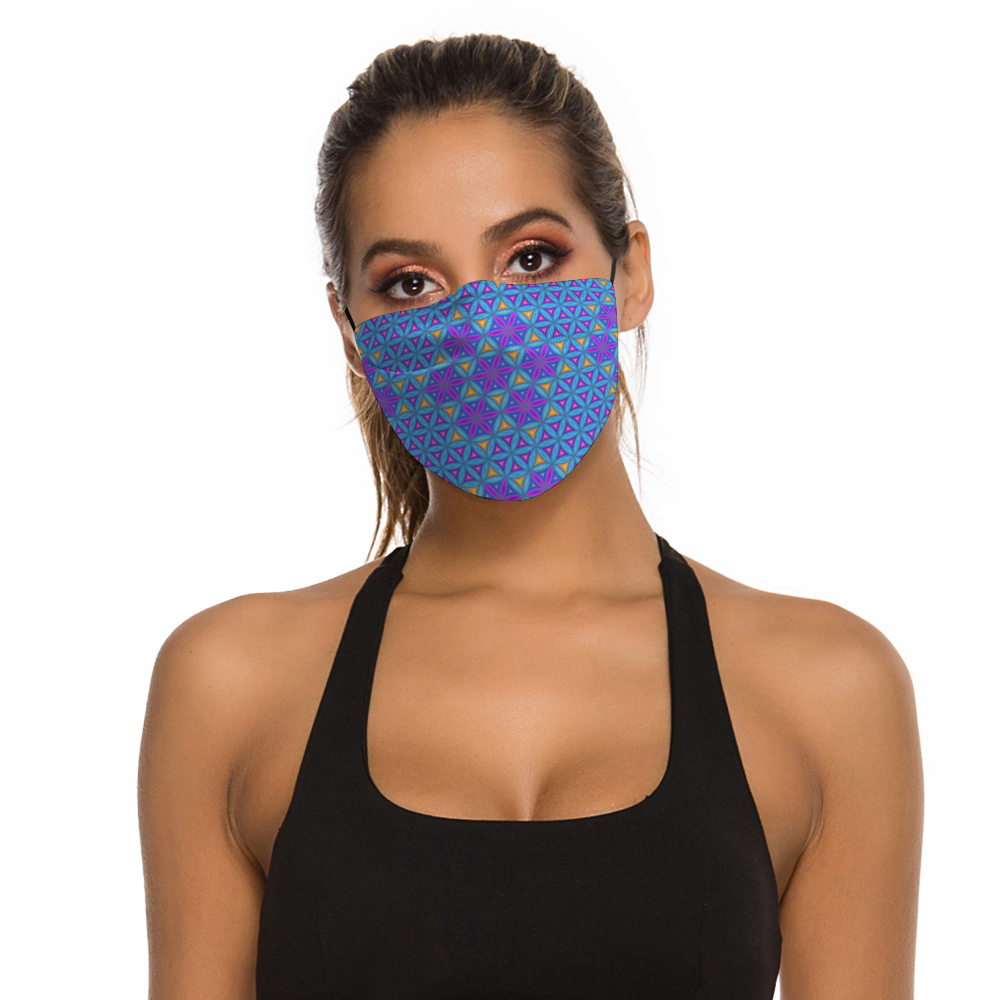 Flower of Life Honeycomb Face Mask w/ 2 Filters