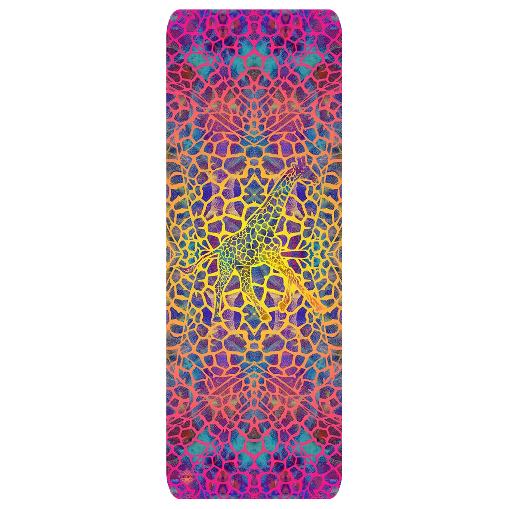 Pink Giraffe Natural Tree Rubber Yoga Mat