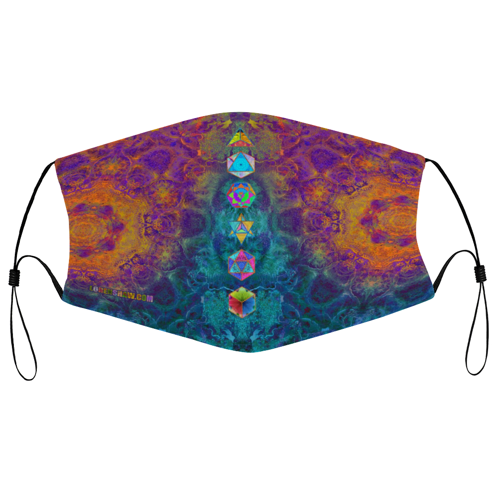 Platonic Solids Face Mask w/ 2 Filters