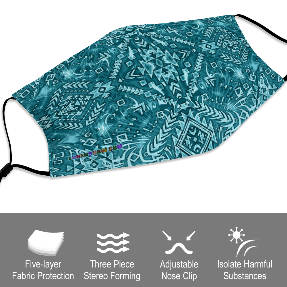 Aztek Blues Face Mask w/ 2 Filters