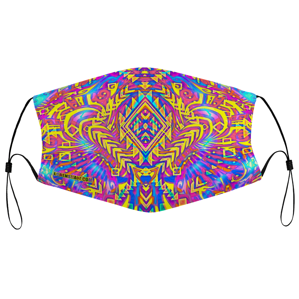 Aztek Psychedelic Face Mask w/ 2 Filters