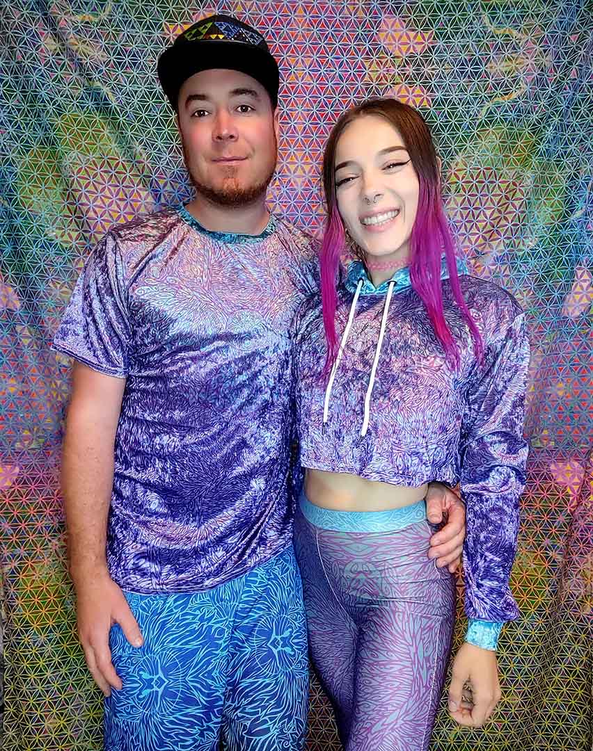 Violet Owl Crushed Velvet Crop Top Hoodie