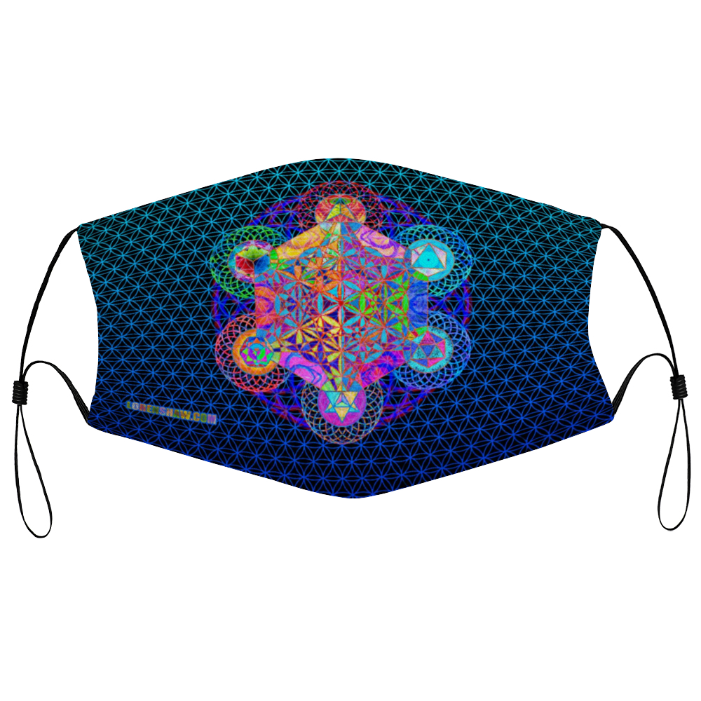 Metatron's Cube Face Mask w/ 2 Filters