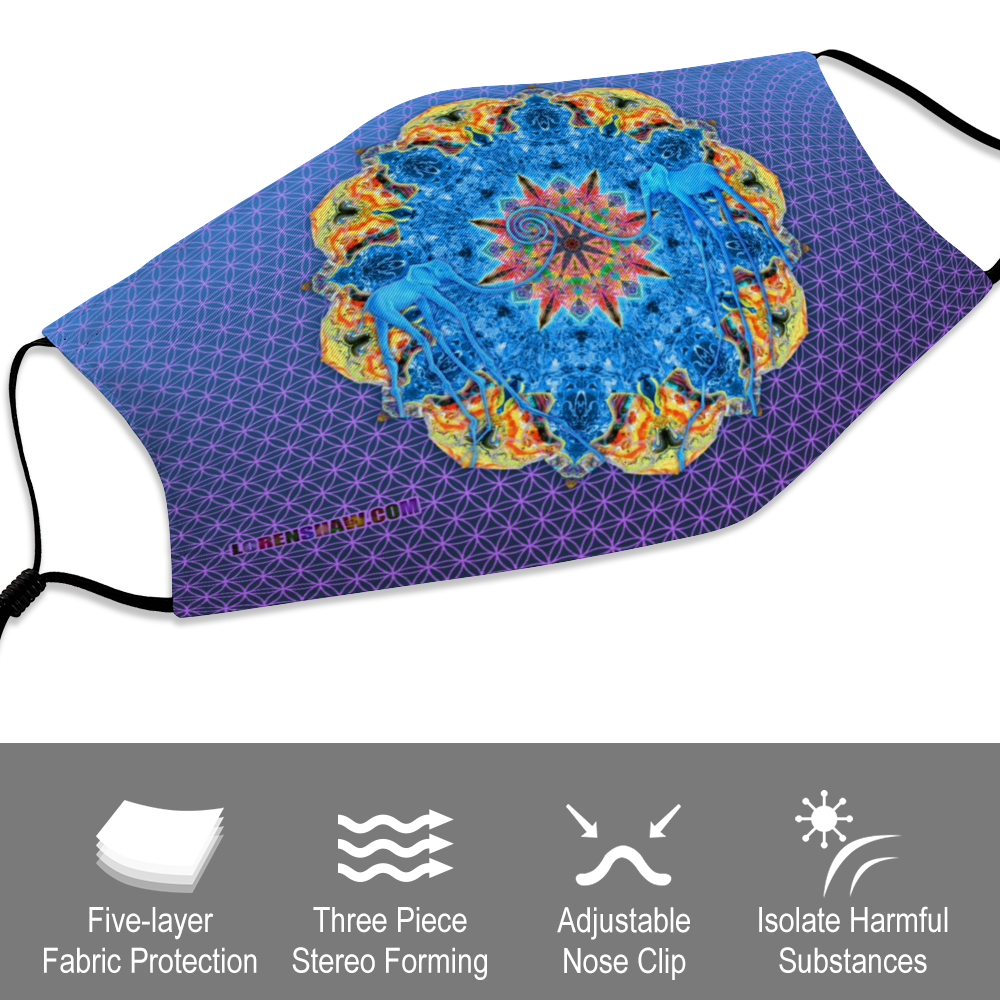 Dali Elephants Mandala Face Mask w/ 2 Filters