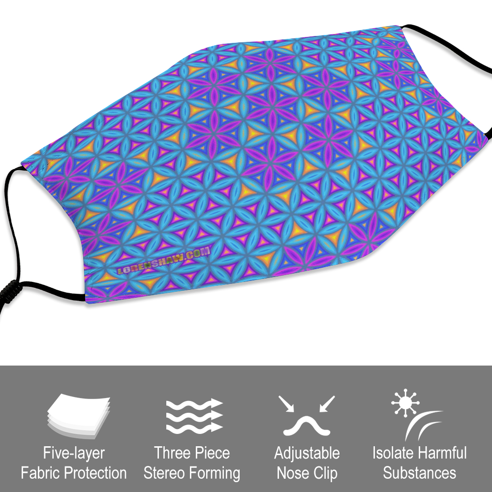 Flower of Life Honeycomb Face Mask w/ 2 Filters