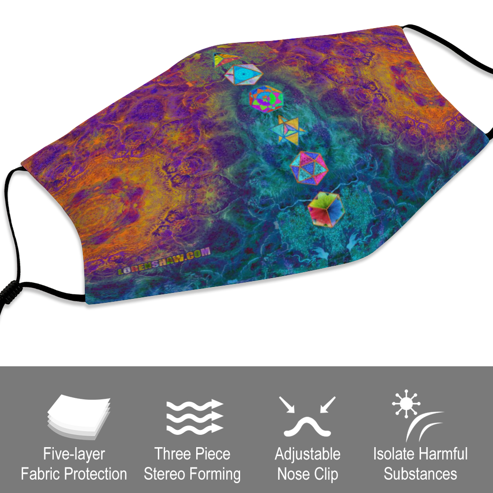 Platonic Solids Face Mask w/ 2 Filters