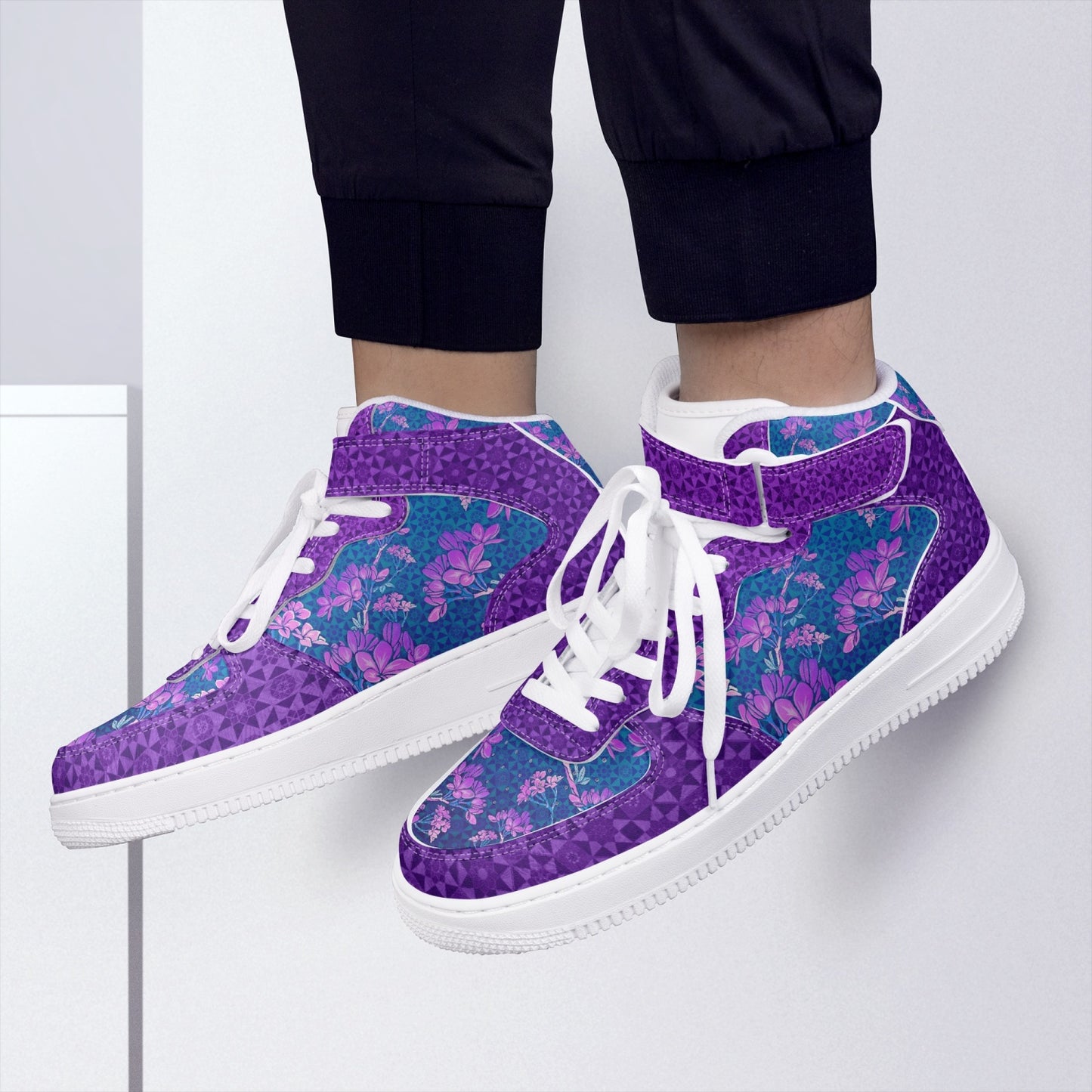 Plumeria Tesseract High-Top Sneakers
