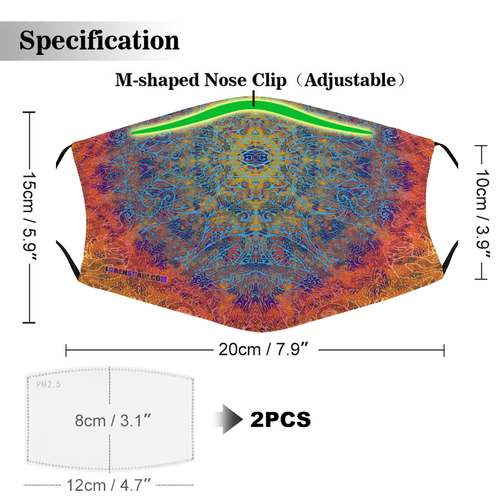 Octopus Mandala Face Mask w/ 2 Filters