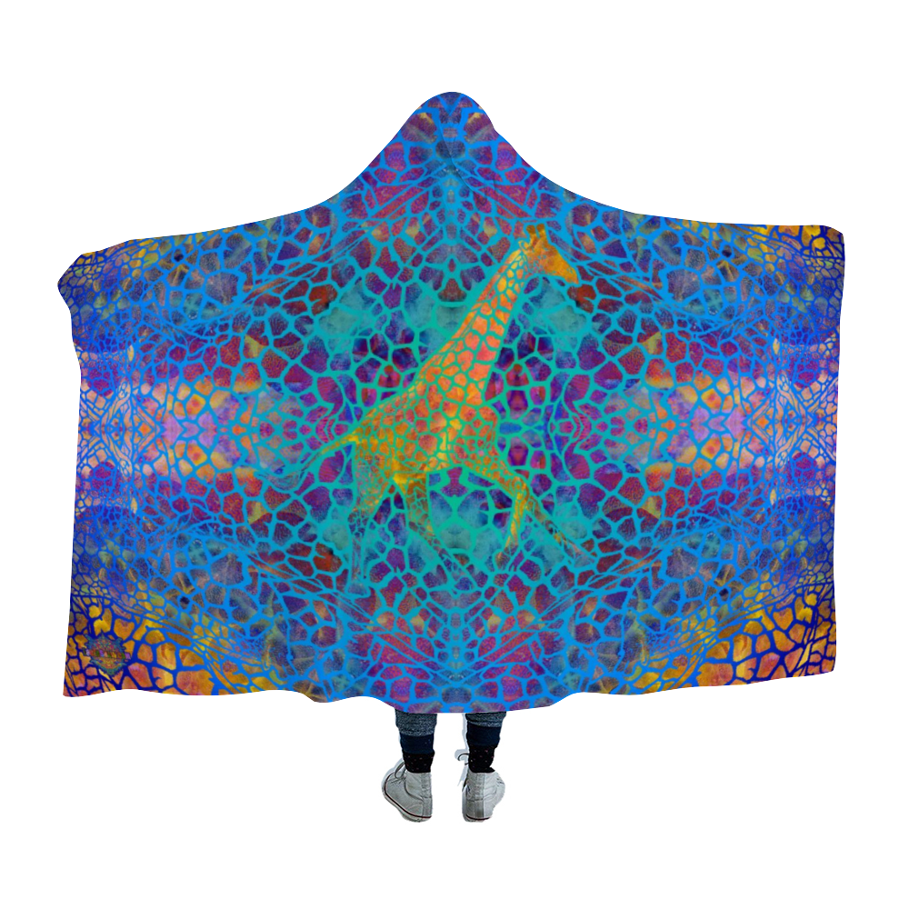 Giraffe Vibes Hooded Blanket Cloak